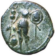Arvernes. Bronze EPAD. A/ EPAD. Beardless,...