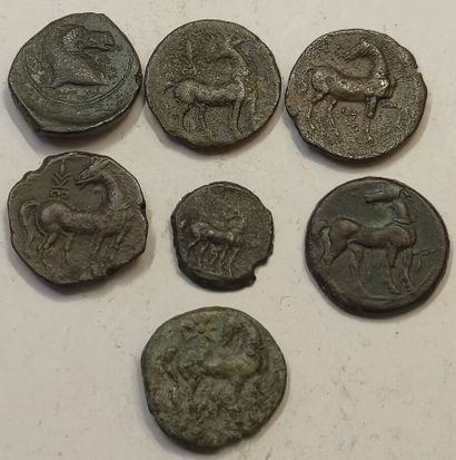 Lot of 7 bronzes. 17mm and 6x 20 to 22mm....