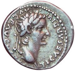 Tiberius. 14-37. Denarius. R/ PONTIFICATE...