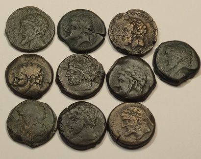 Numidia. Lot of 10 bronzes. Massinissa or...