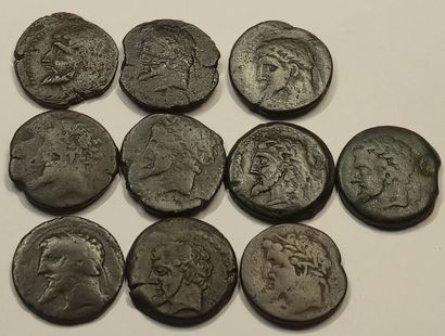 Numidia. Lot of 10 bronzes. Massinissa or...