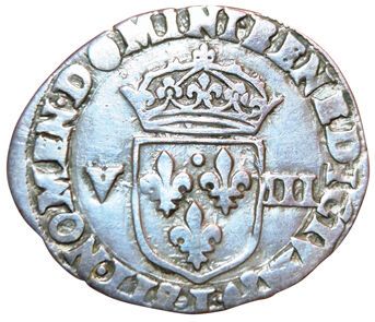 Henri IV. Huitième d'écu 1606 T. Nantes....