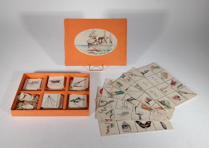 Jeu de loto realisé à la plume et aquarelle...
