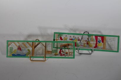 Lot de plaques en verre pour lanternes magiques...