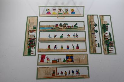 Lot de plaques en verre pour lanternes magiques...