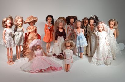 Reunion of 14 Tressy dolls with clothes from...