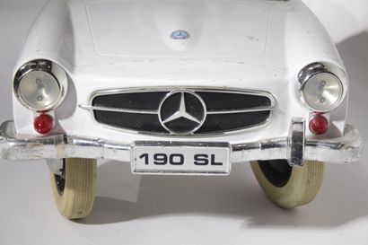 Pedal car. Mercedes 190SL. Metal body, steering...