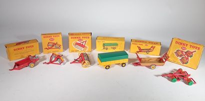 DINKY TOYS. Reunion of 6 farm vehicles with...