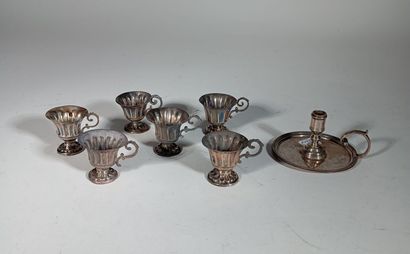 Ensemble de pieces miniatures en argent massif...