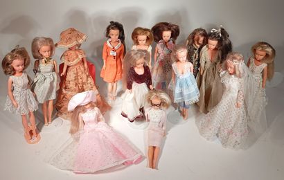 Reunion of 14 Tressy dolls with clothes from...