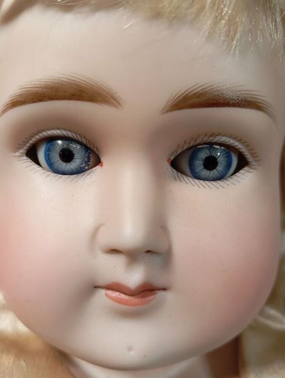German-made fashion doll. Unmarked bisque...