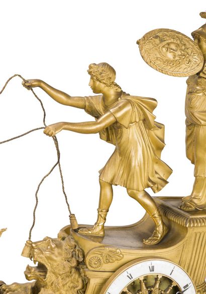 PENDULE AU CHAR DE TÉLÉMAQUE EN BRONZE DORÉ
le...