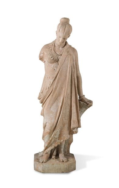 GRANDE FIGURE EN TERRE-CUITE 
représentant...