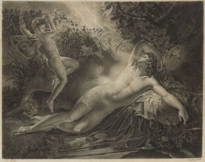 ÉCOLE FRANÇAISE DU XIXème 
Le sommeil d'Endymion...