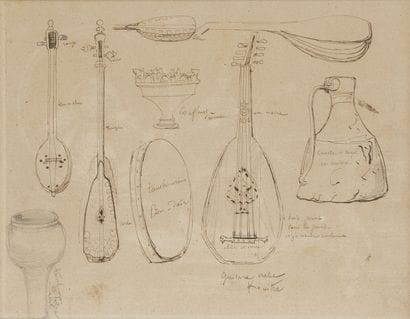 ÉCOLE DU XIXe SIÈCLE
« Guitares arabes et...