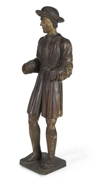 PERSONNAGE EN BOIS PEINT
XVIIe siècle.
H.:...