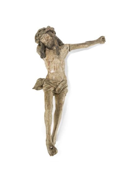 FIGURE DE CHRIST EN BOIS PEINT
Probablement...