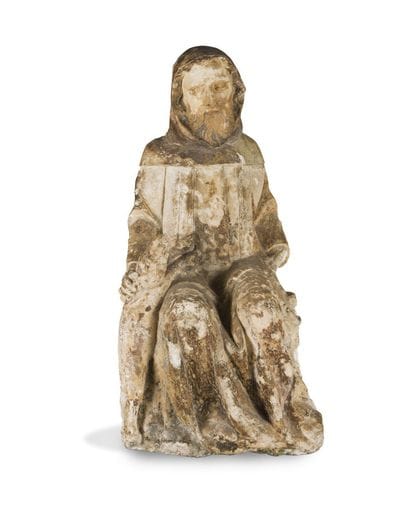 FIGURE EN PIERRE CALCAIRE
représentant Saint...