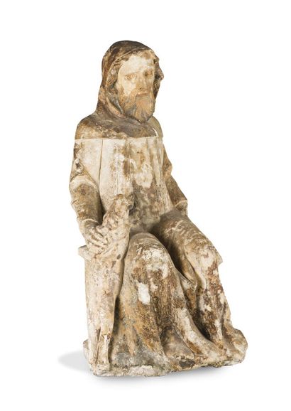 FIGURE EN PIERRE CALCAIRE
représentant Saint...