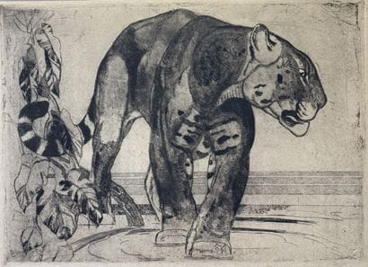 Paul JOUVE (1878-1973)
Panthère marchant...