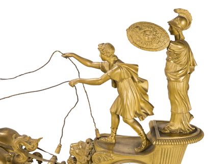 PENDULE AU CHAR DE TÉLÉMAQUE EN BRONZE DORÉ
le...