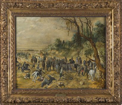 Attribué à Sébastien VRANCX (1573-1647)
Brigands...