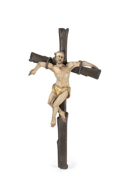 DEUX FIGURES DE LARRON EN BOIS PEINT ET DORÉ
sur...