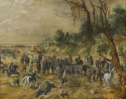 Attribué à Sébastien VRANCX (1573-1647)
Brigands...
