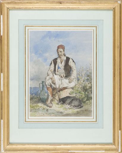 Jules LAURENS (1825-1901)
Berger grec
Aquarelle,...