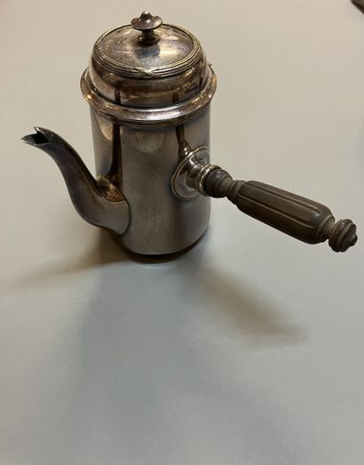 A set of silver plated metal items: a tripod...