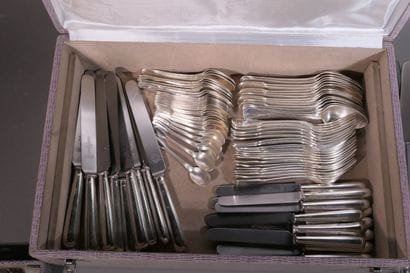 Silver plated cutlery set, 