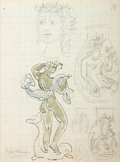 RENÉ BUTHAUD (1886 -1986) 

Etude de vases

Dessin...