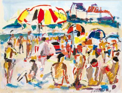 JEAN HUGON (1919-1990)

La plage

Gouache,...