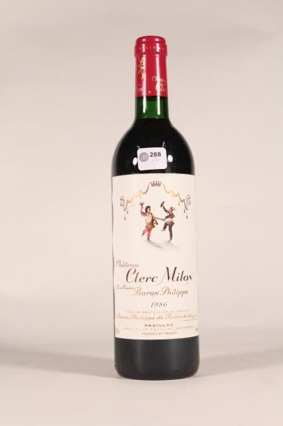 288 

Château Clerc Milon 1986 

Pauillac...