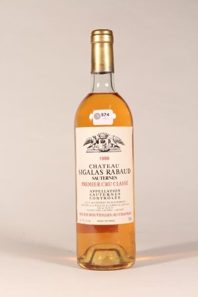 574 

Château Sigalas-Rabaud 1988 

Sauternes...