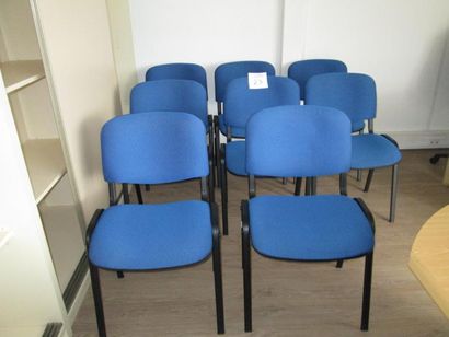 8 chaises d'accueil tissu bleu