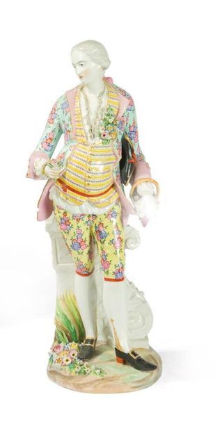 Grand sujet en porcelaine dans le style de...