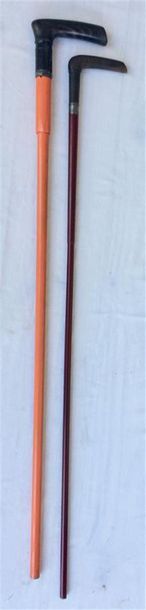 Deux cannes fusil incomplètes en métal et...