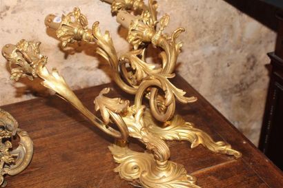 Paire d'appliques à deux bras de lumière...