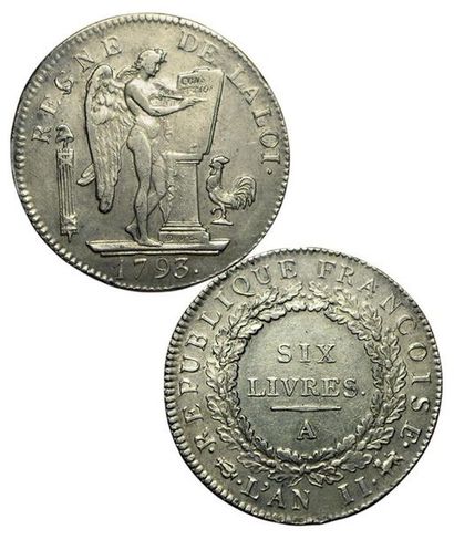 CONVENTION.
Ecu de 6 livres au Génie. 1793...