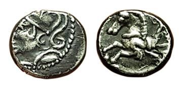 ALLOBROGES.
1er s. av. J.C. Denier à l'hippocampe....