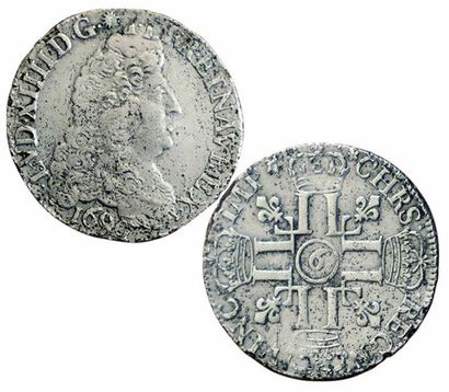 LOUIS XIV.
Demi écu aux 8 L. 1690 Rennes....