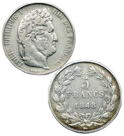 LOUIS-PHILIPPE 1er. 
5 Francs. 1848 K. Bordeaux....