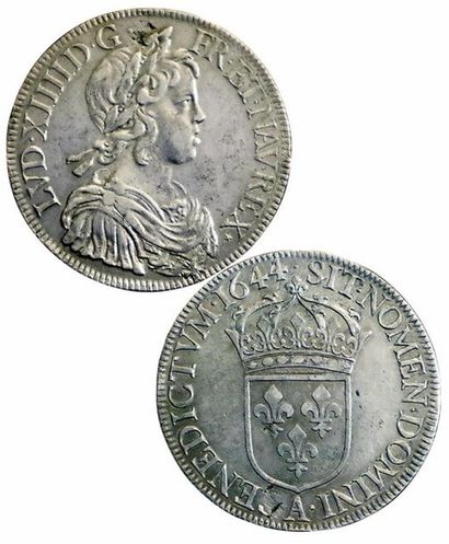 LOUIS XIV.
1643-1715. Ecu à la mèche courte....