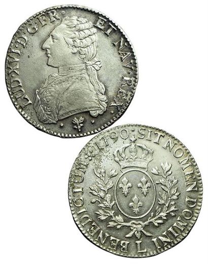 LOUIS XVI.
Ecu aux branches d'olivier. 1790...