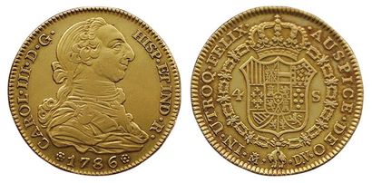 ESPAGNE. CHARLES III.
4 Escudos 1786 M-DV....