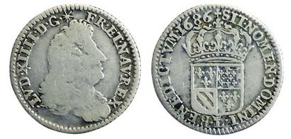 LOUIS XIV.
Seizième d'écu de Flandres. 1686...