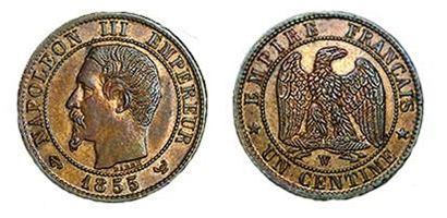 NAPOLEON III.
1 Centime. 1855 W. Lille. Ancre....