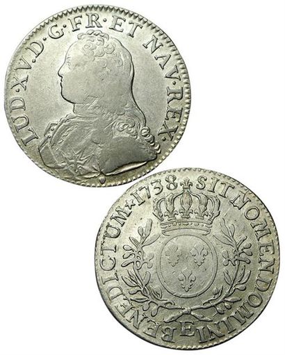 LOUIS XV.
Ecu aux branches d'olivier. 1738...