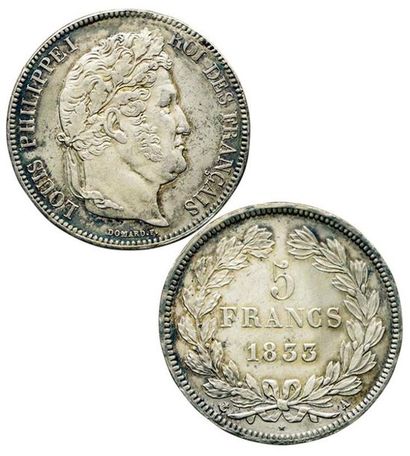 LOUIS-PHILIPPE 1er.
5 Francs. 1833 A. Paris....